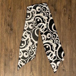 Black and White Scarf/Purse Tie/Ponytail Scarf/Headband/Sash Floral